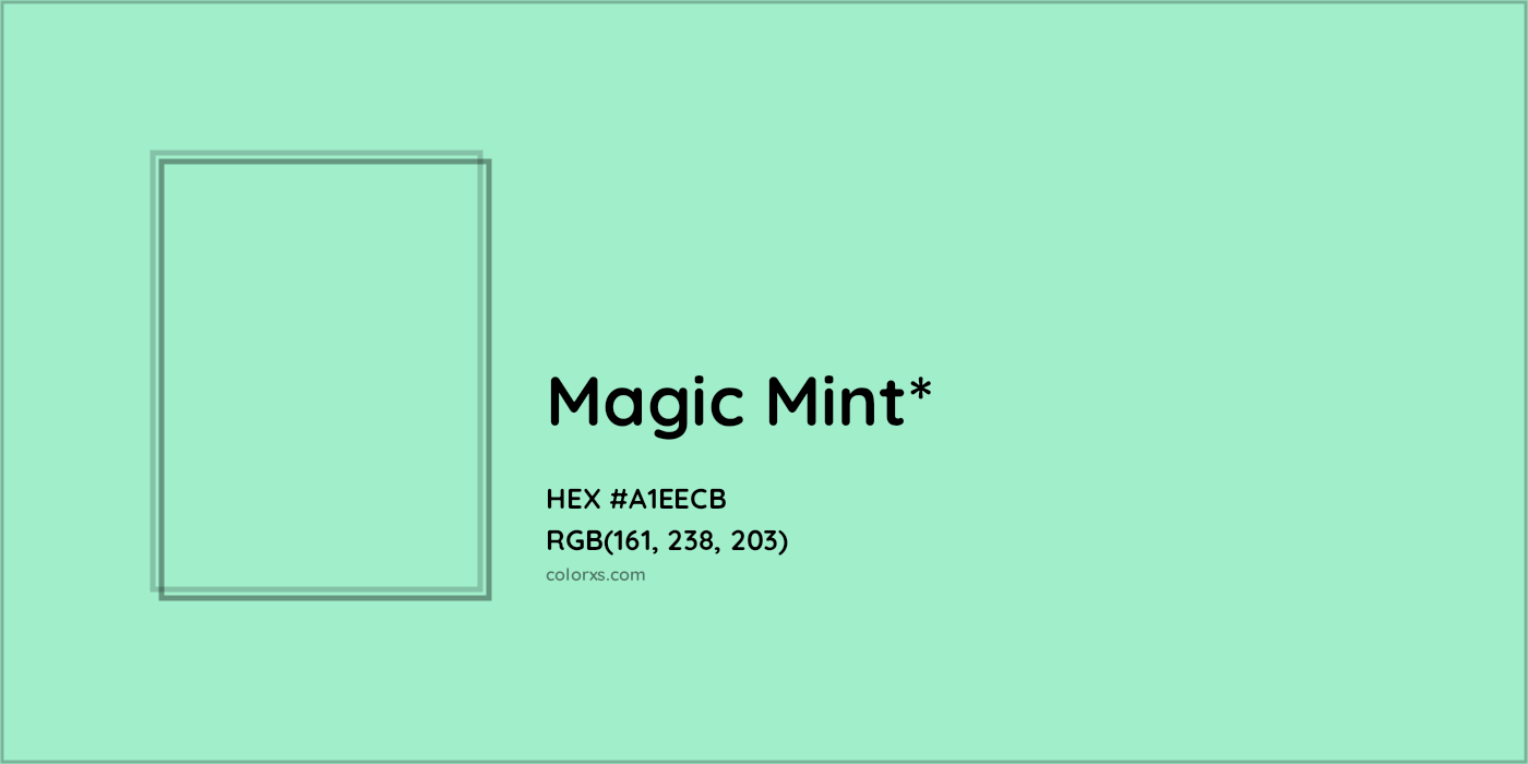 HEX #A1EECB Color Name, Color Code, Palettes, Similar Paints, Images