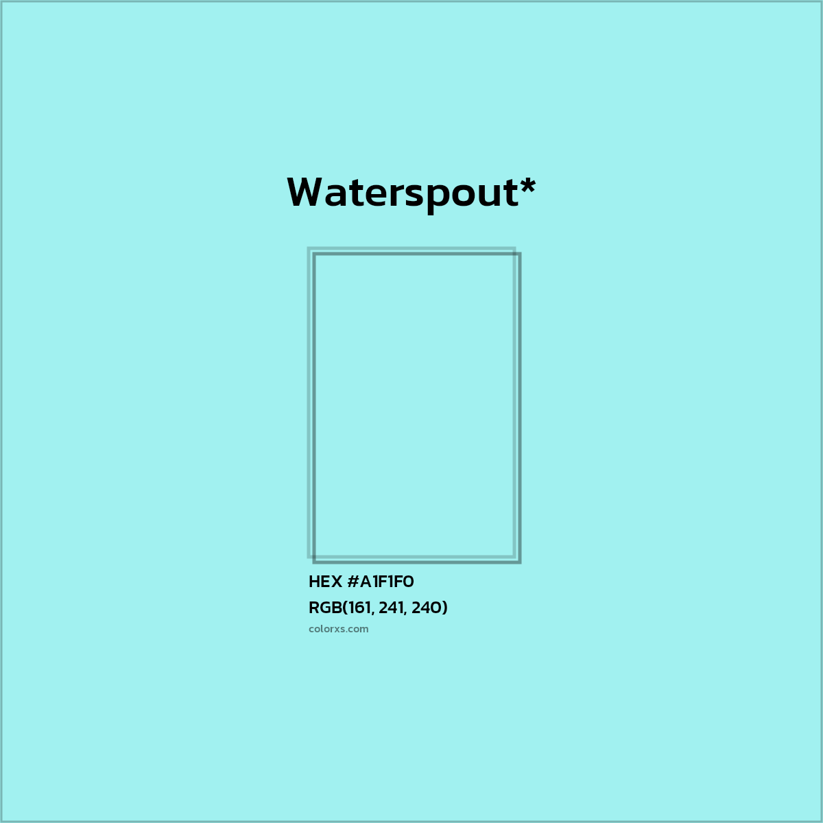 HEX #A1F1F0 Color Name, Color Code, Palettes, Similar Paints, Images