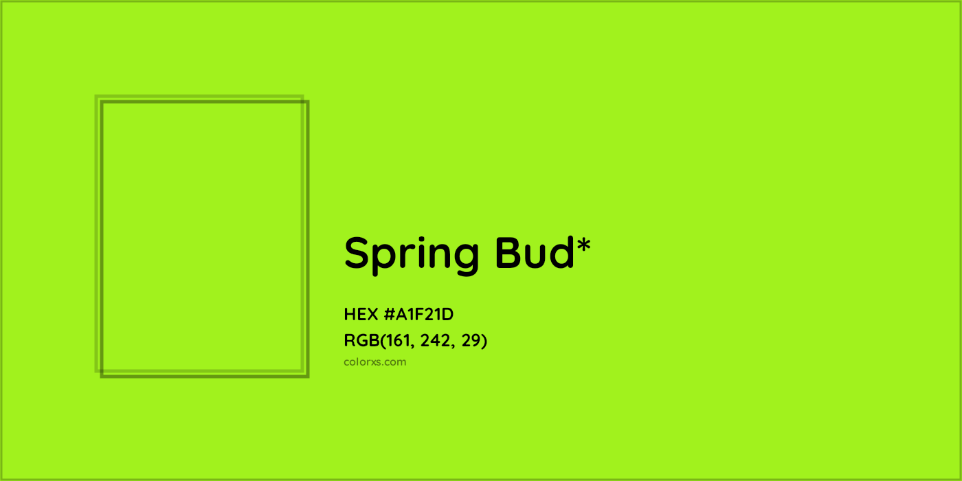 HEX #A1F21D Color Name, Color Code, Palettes, Similar Paints, Images