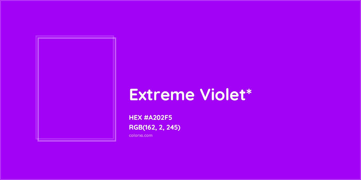 HEX #A202F5 Color Name, Color Code, Palettes, Similar Paints, Images