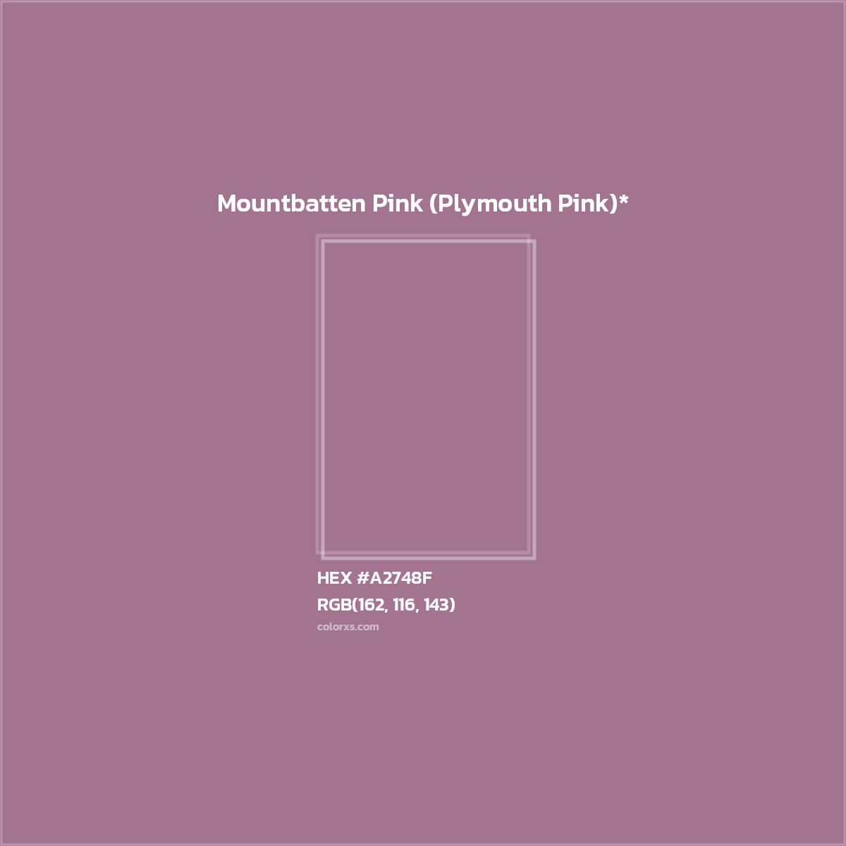 HEX #A2748F Color Name, Color Code, Palettes, Similar Paints, Images