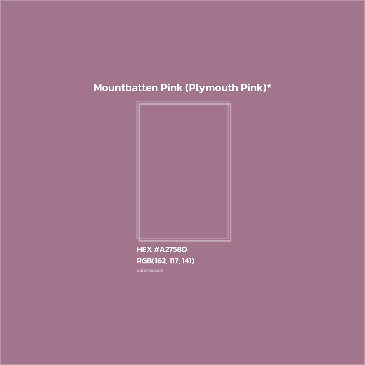 HEX #A2758D Color Name, Color Code, Palettes, Similar Paints, Images