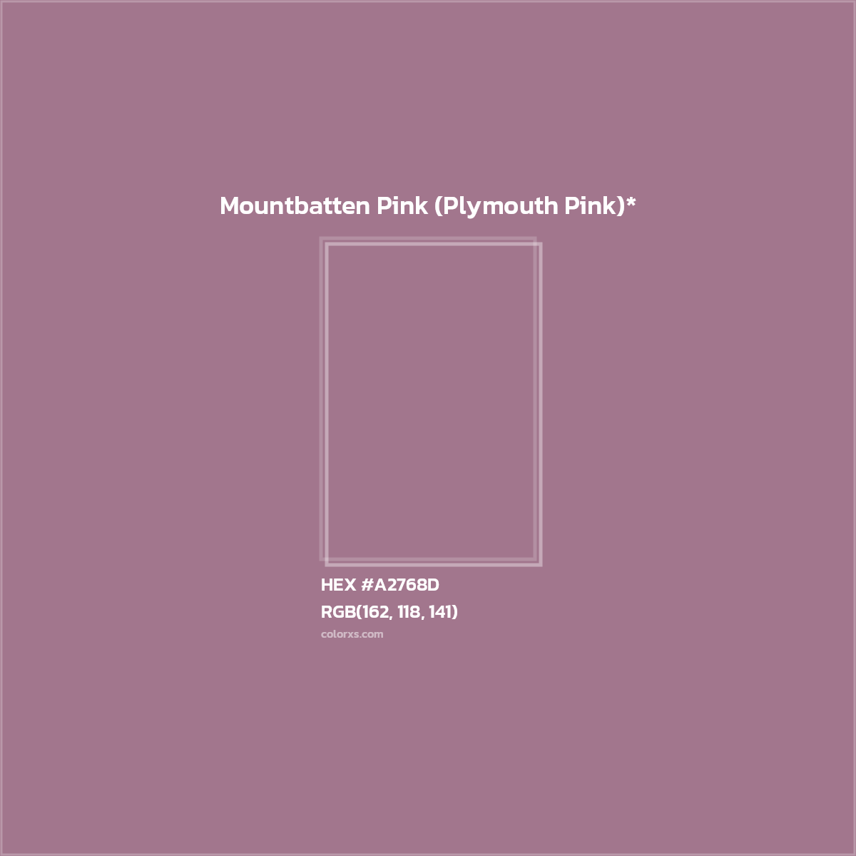 HEX #A2768D Color Name, Color Code, Palettes, Similar Paints, Images
