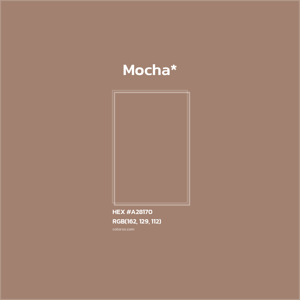 HEX #A28170 Color Name, Color Code, Palettes, Similar Paints, Images