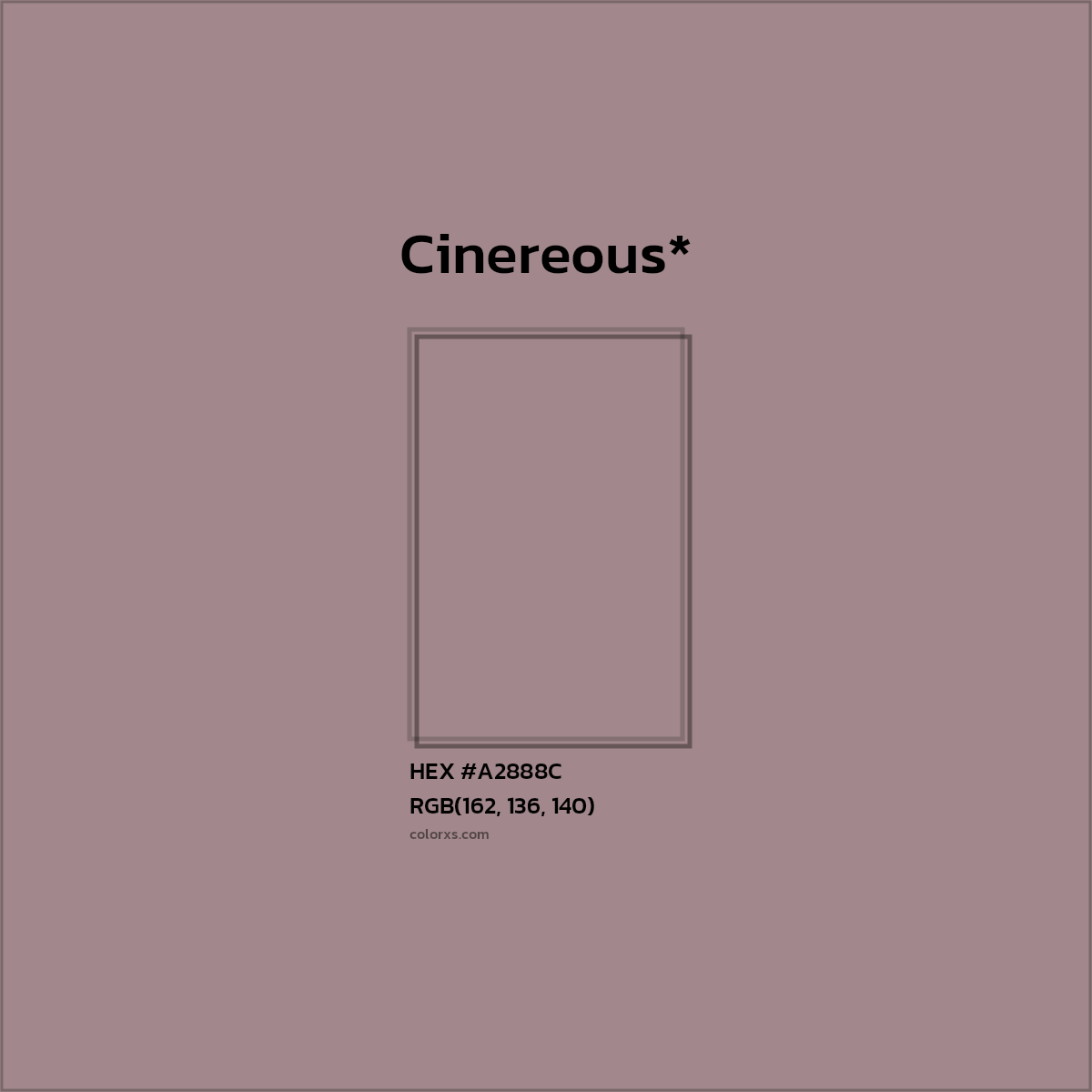 HEX #A2888C Color Name, Color Code, Palettes, Similar Paints, Images