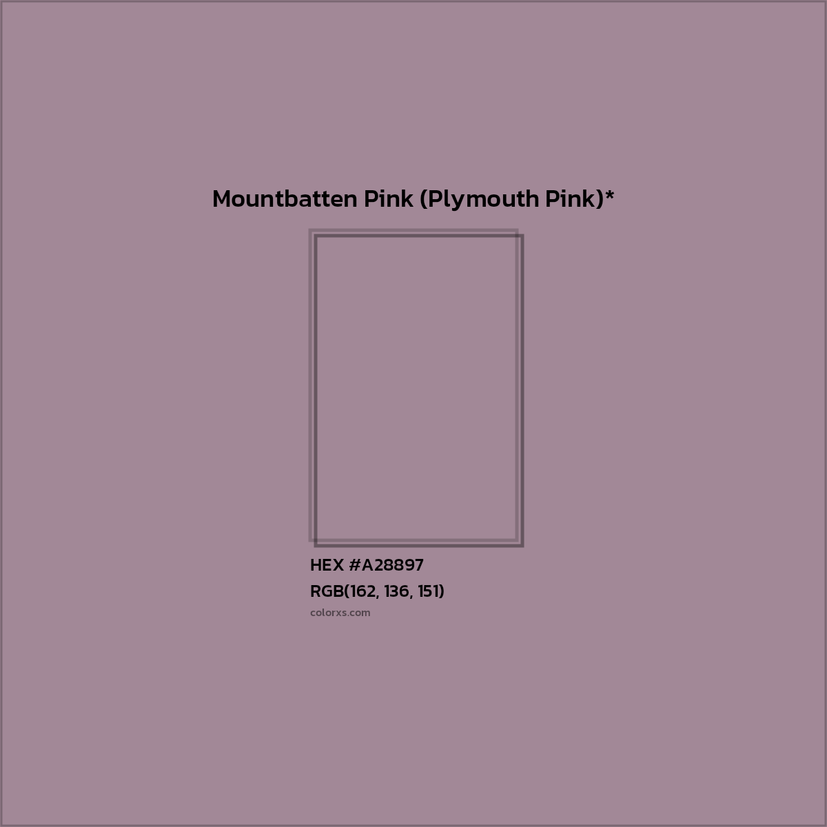 HEX #A28897 Color Name, Color Code, Palettes, Similar Paints, Images