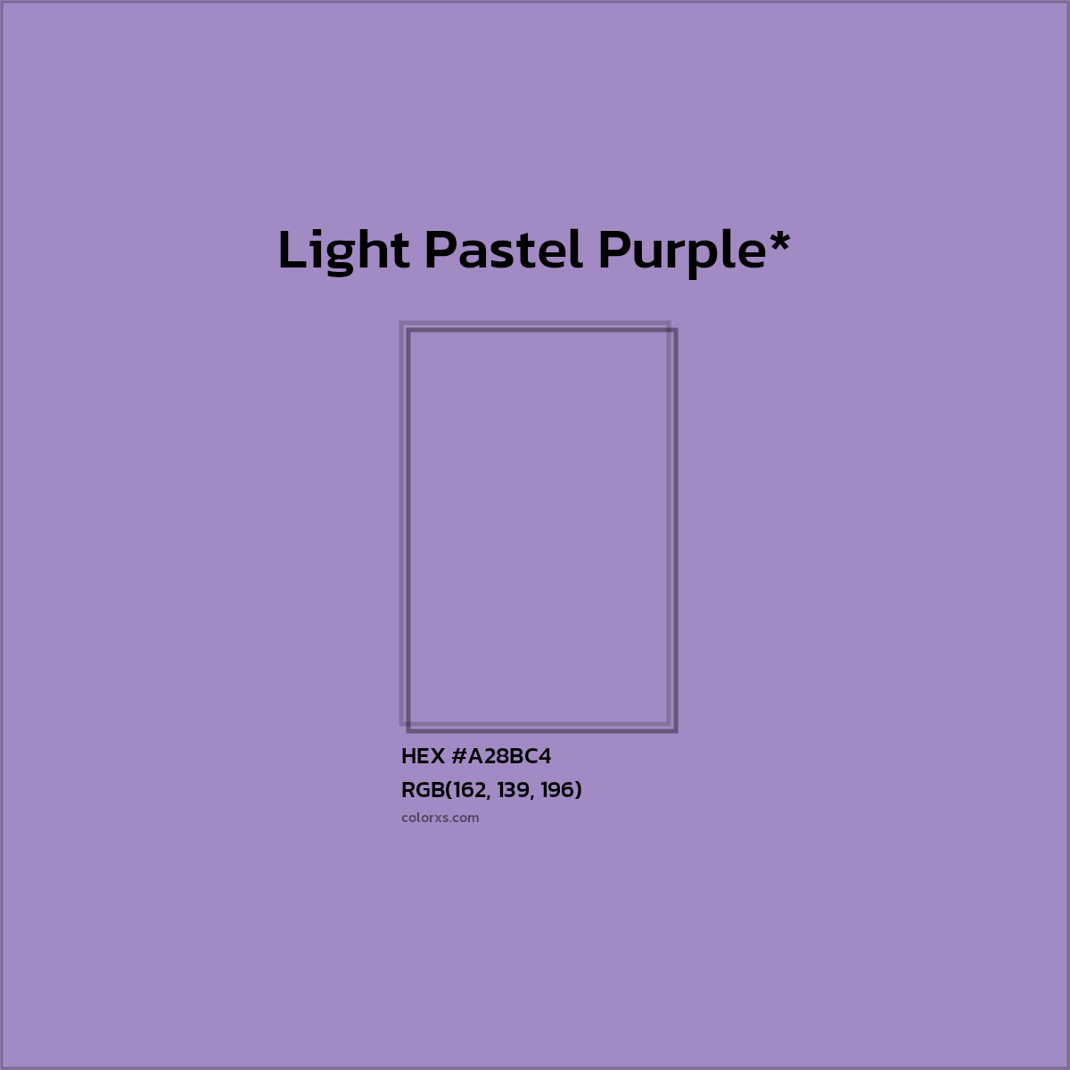 HEX #A28BC4 Color Name, Color Code, Palettes, Similar Paints, Images