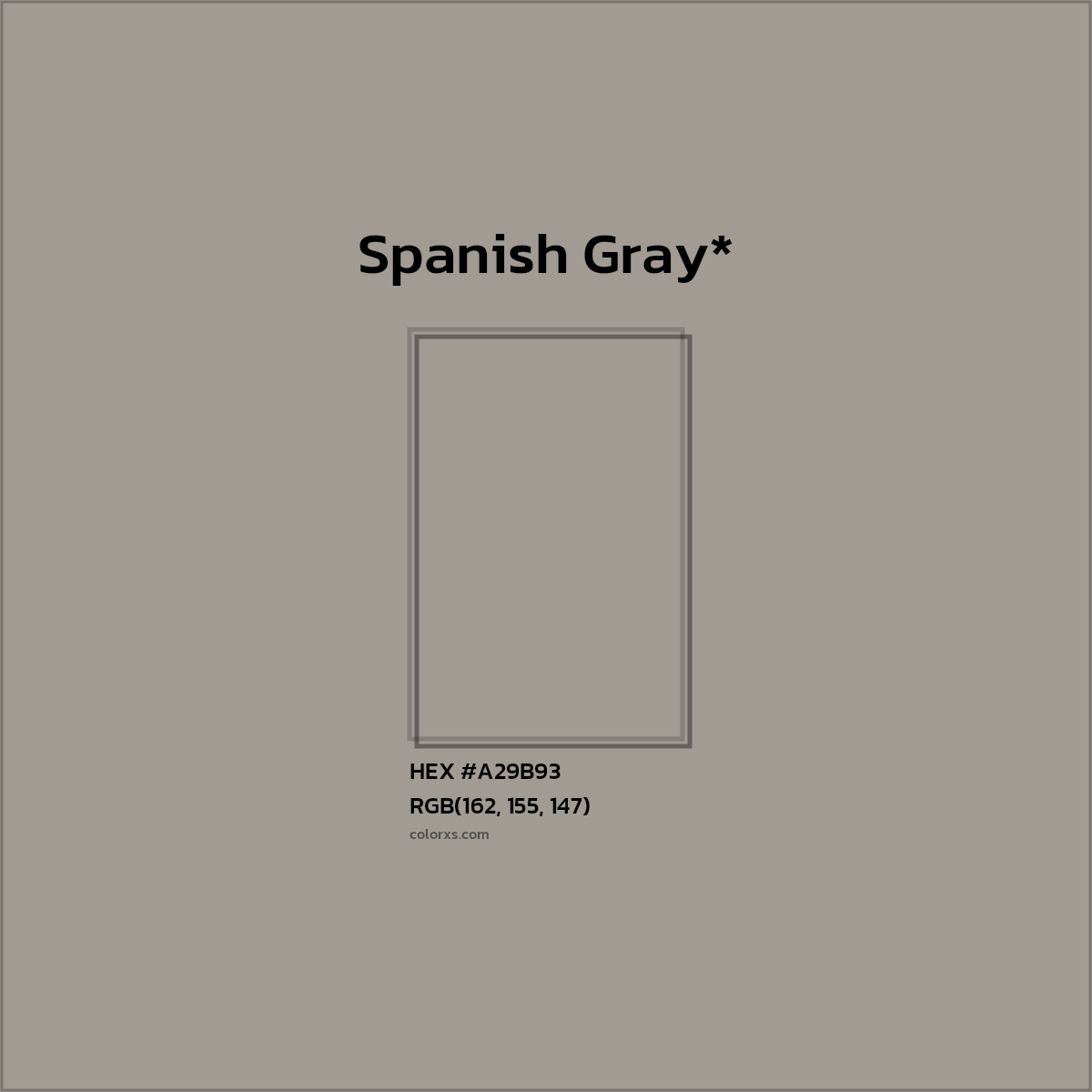 HEX #A29B93 Color Name, Color Code, Palettes, Similar Paints, Images