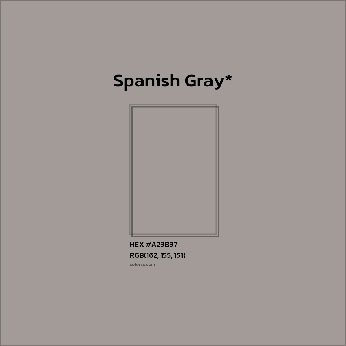 HEX #A29B97 Color Name, Color Code, Palettes, Similar Paints, Images
