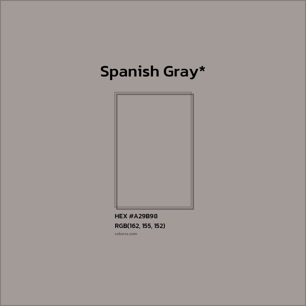 HEX #A29B98 Color Name, Color Code, Palettes, Similar Paints, Images