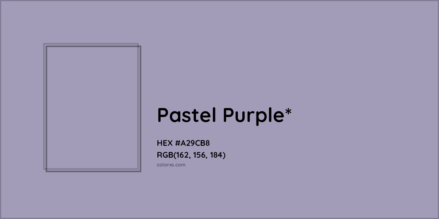 HEX #A29CB8 Color Name, Color Code, Palettes, Similar Paints, Images