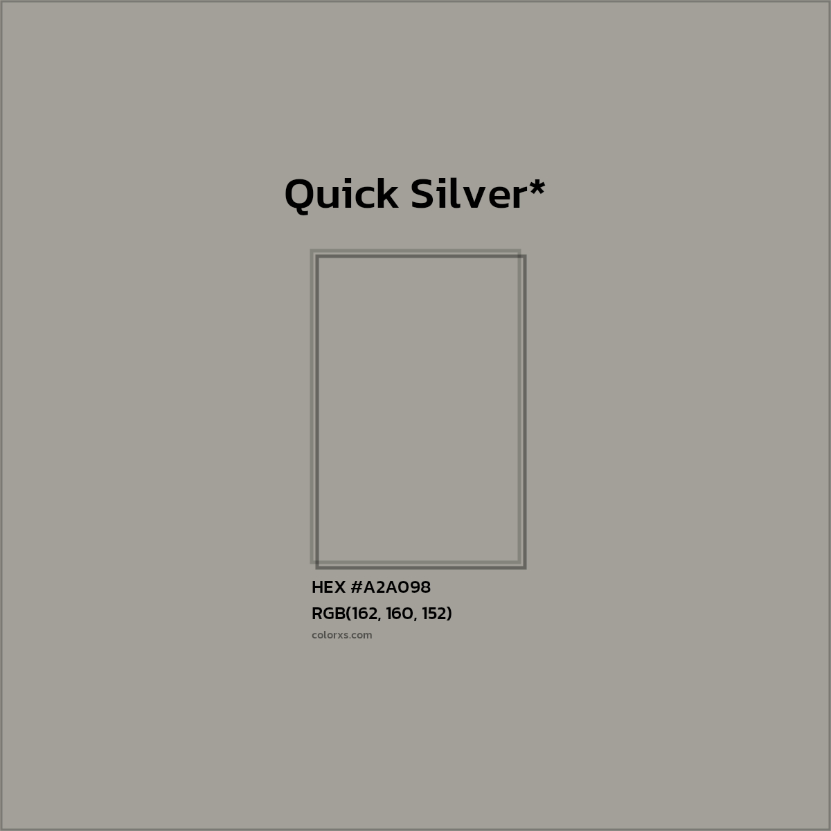HEX #A2A098 Color Name, Color Code, Palettes, Similar Paints, Images