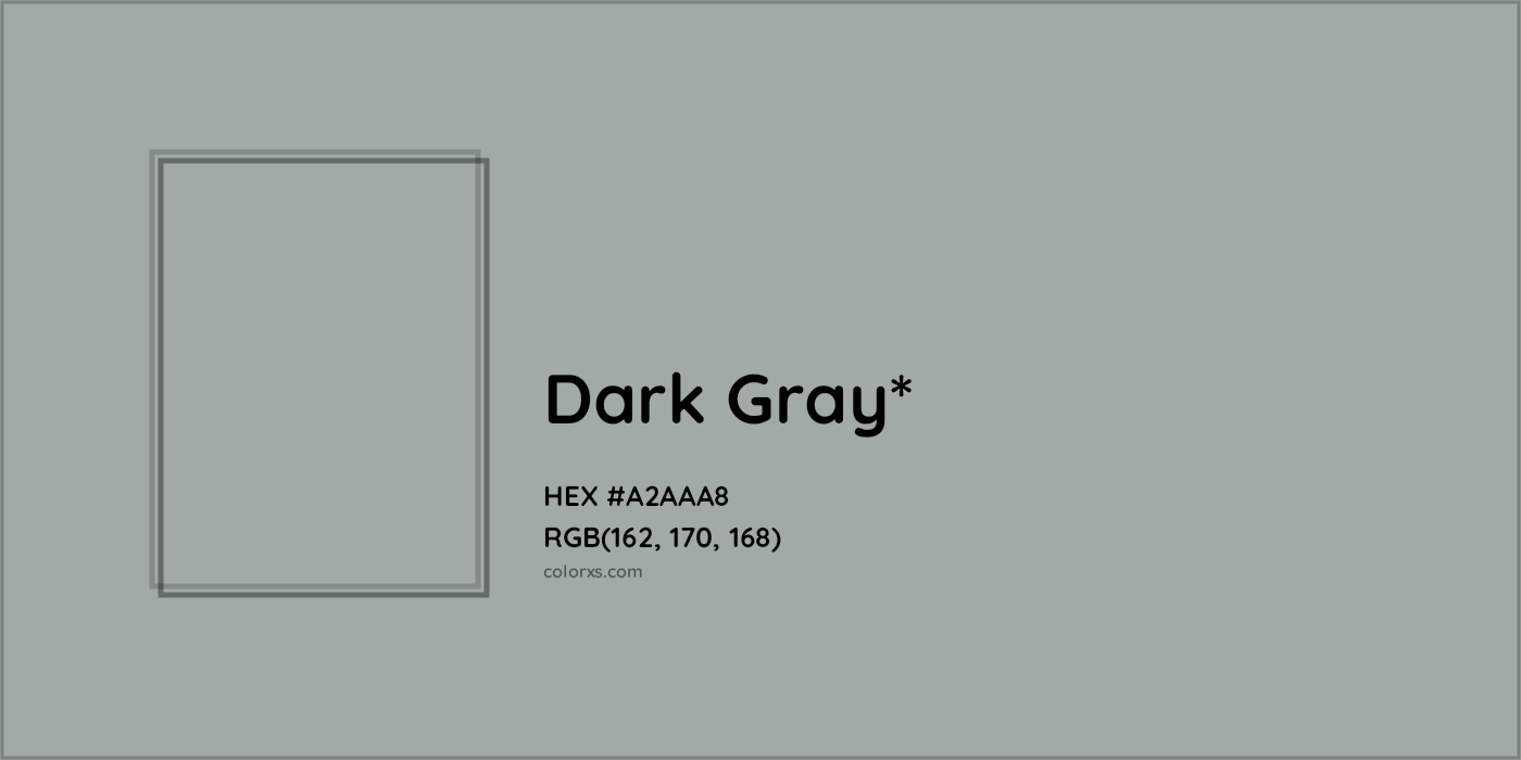 HEX #A2AAA8 Color Name, Color Code, Palettes, Similar Paints, Images