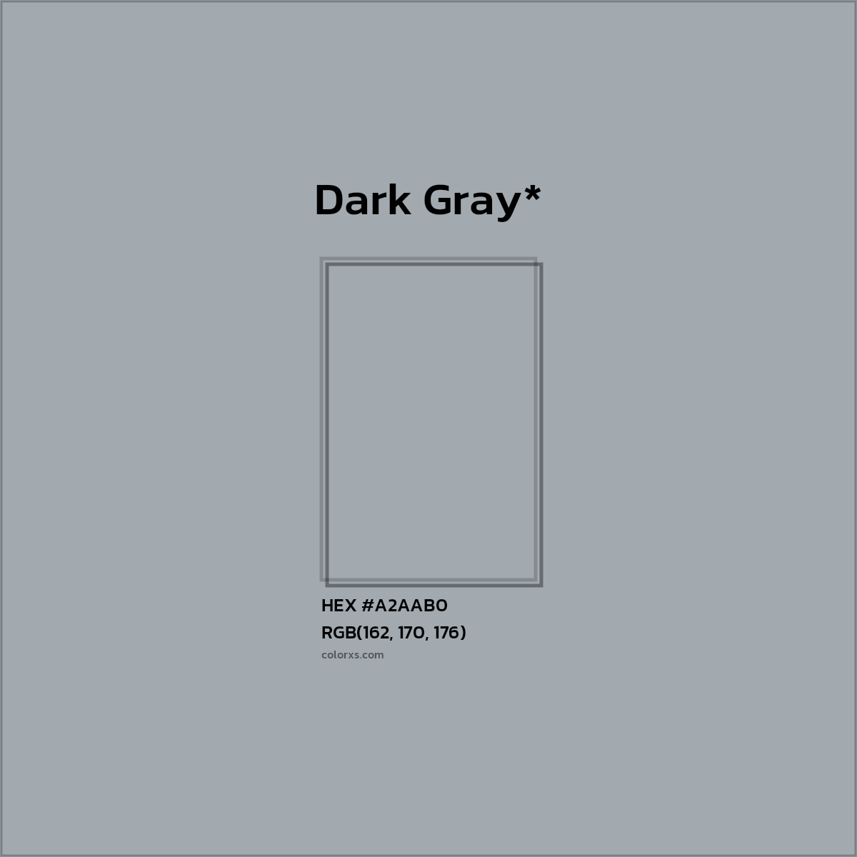 HEX #A2AAB0 Color Name, Color Code, Palettes, Similar Paints, Images