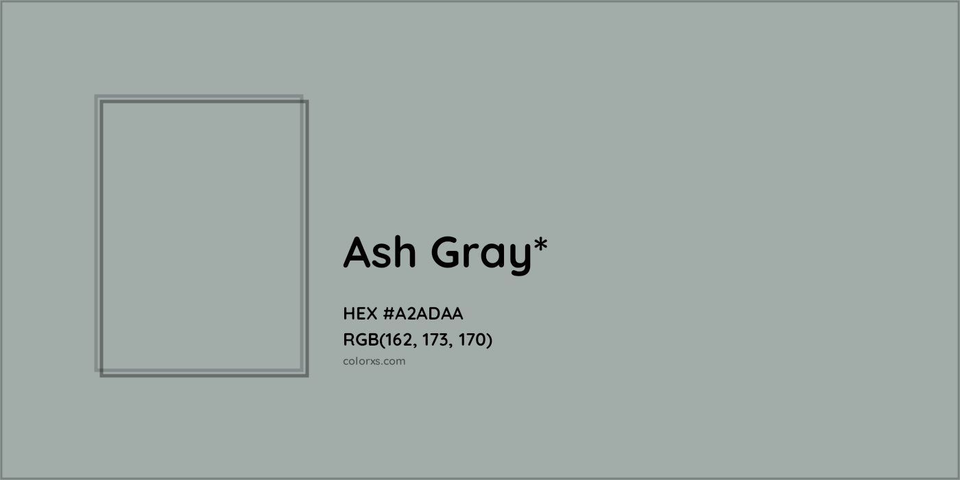 HEX #A2ADAA Color Name, Color Code, Palettes, Similar Paints, Images
