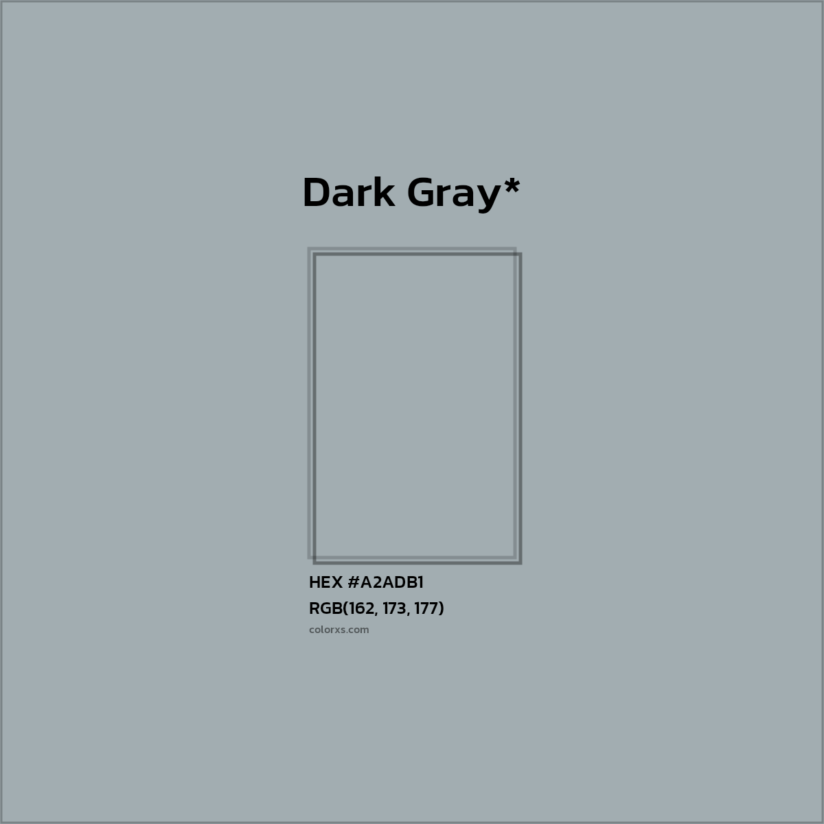 HEX #A2ADB1 Color Name, Color Code, Palettes, Similar Paints, Images