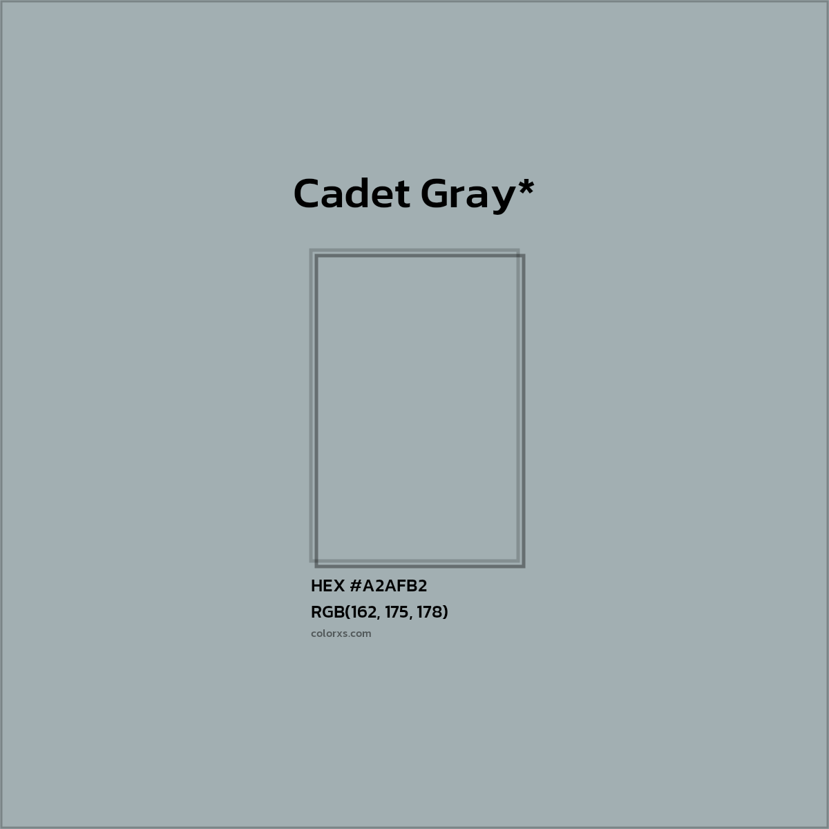 HEX #A2AFB2 Color Name, Color Code, Palettes, Similar Paints, Images
