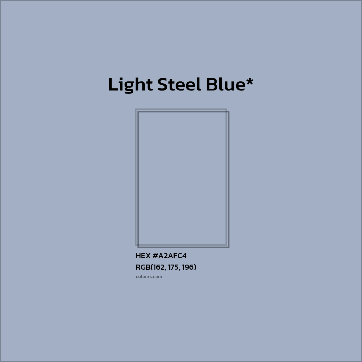 HEX #A2AFC4 Color Name, Color Code, Palettes, Similar Paints, Images