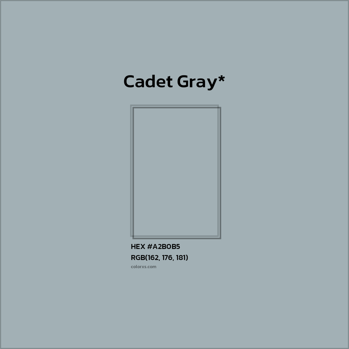 HEX #A2B0B5 Color Name, Color Code, Palettes, Similar Paints, Images