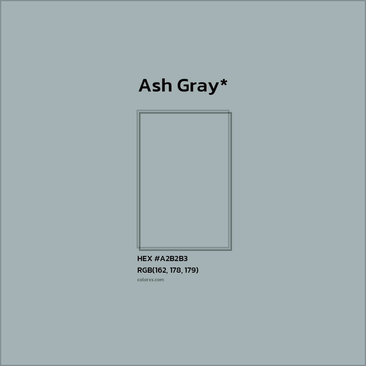 HEX #A2B2B3 Color Name, Color Code, Palettes, Similar Paints, Images