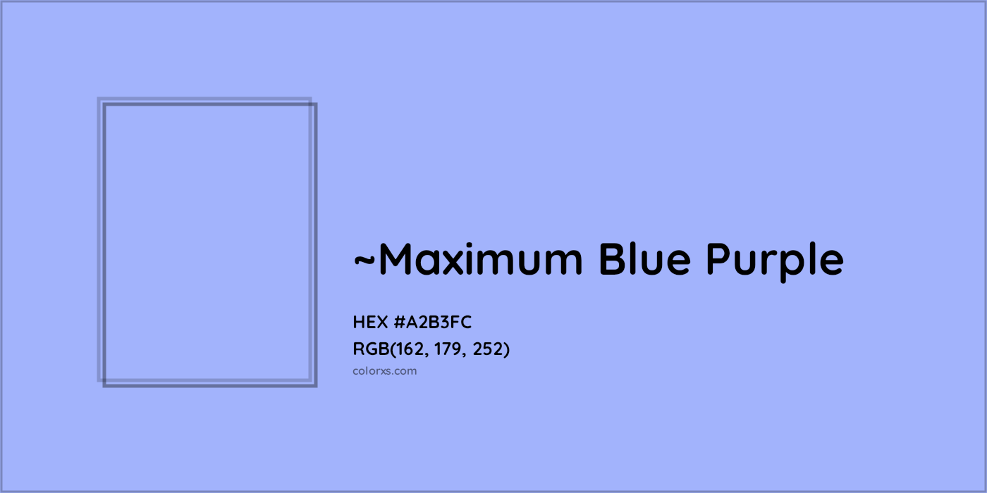 HEX #A2B3FC Color Name, Color Code, Palettes, Similar Paints, Images