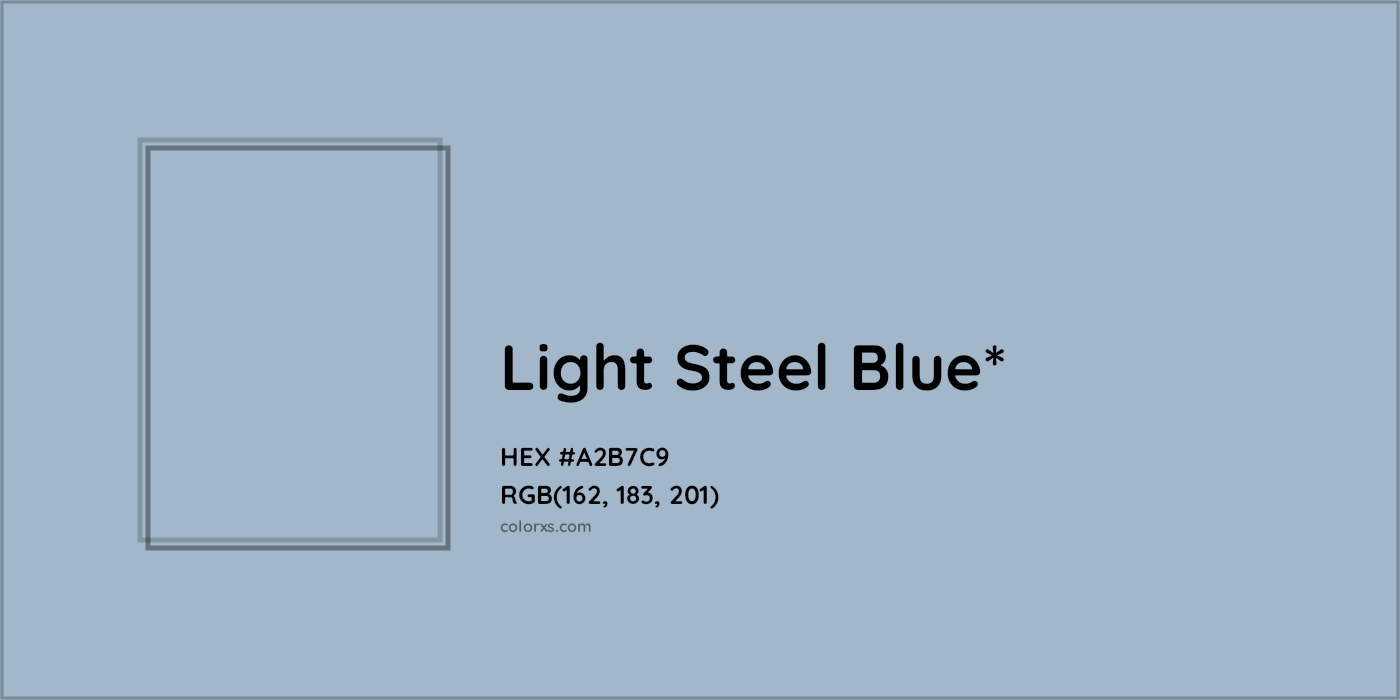 HEX #A2B7C9 Color Name, Color Code, Palettes, Similar Paints, Images