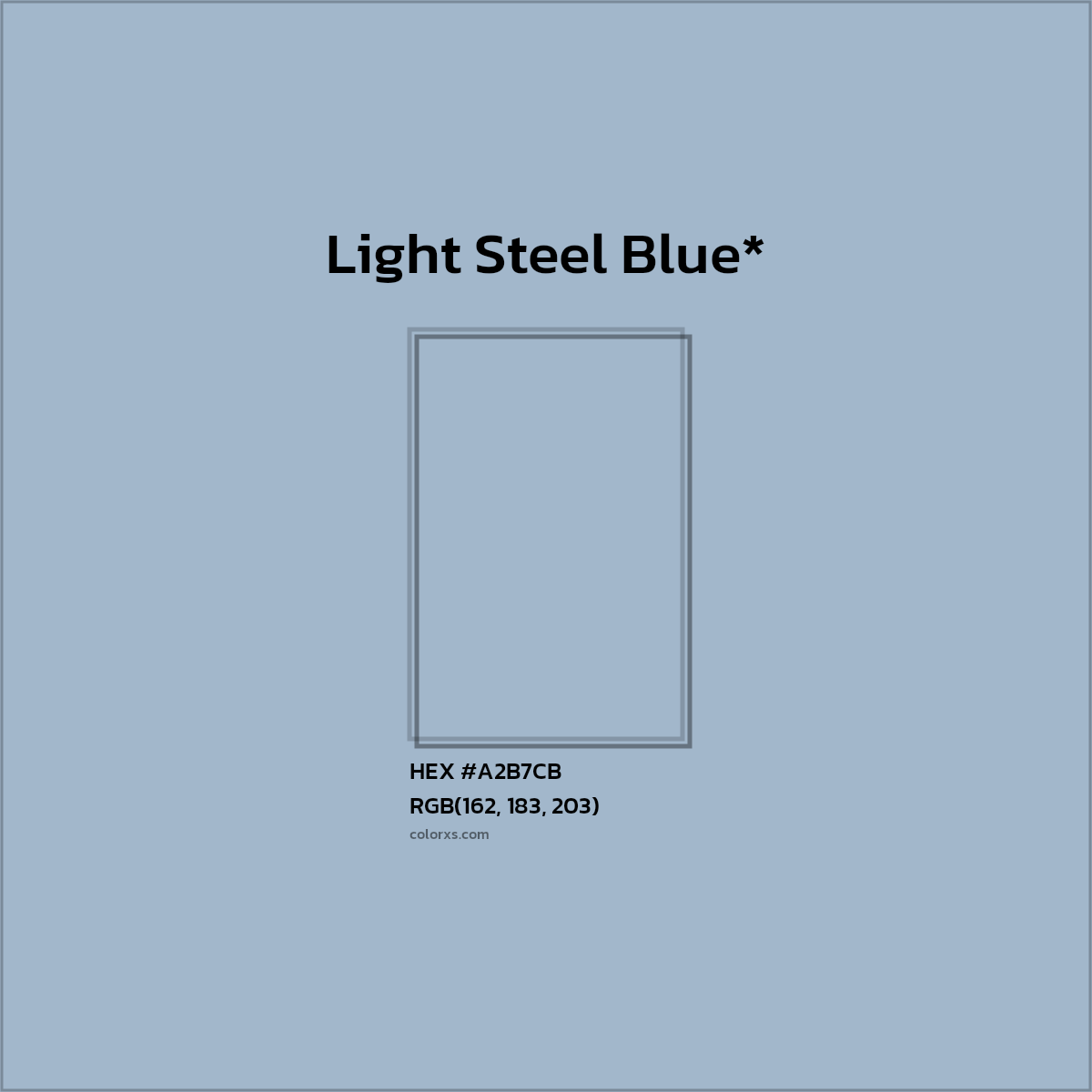 HEX #A2B7CB Color Name, Color Code, Palettes, Similar Paints, Images