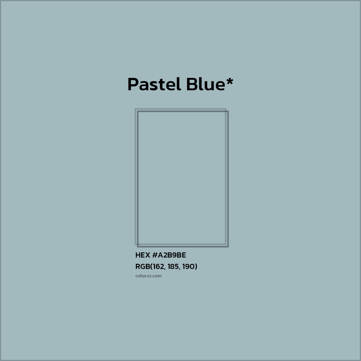 HEX #A2B9BE Color Name, Color Code, Palettes, Similar Paints, Images