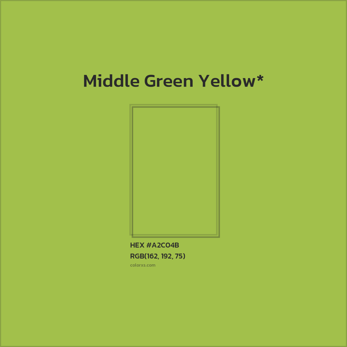 HEX #A2C04B Color Name, Color Code, Palettes, Similar Paints, Images