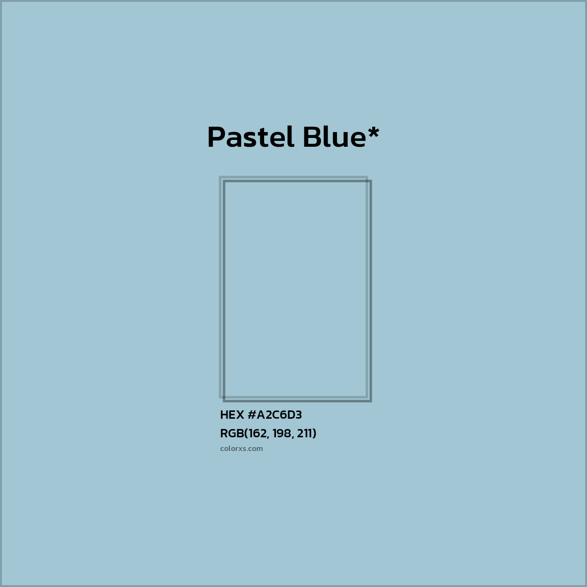 HEX #A2C6D3 Color Name, Color Code, Palettes, Similar Paints, Images