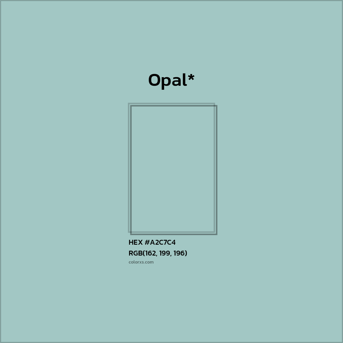 HEX #A2C7C4 Color Name, Color Code, Palettes, Similar Paints, Images