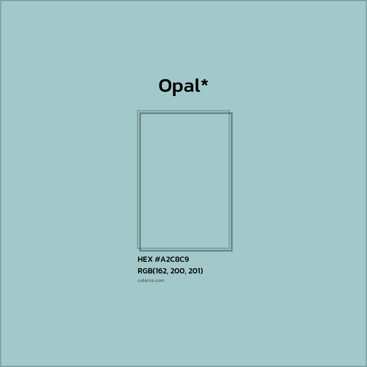 HEX #A2C8C9 Color Name, Color Code, Palettes, Similar Paints, Images