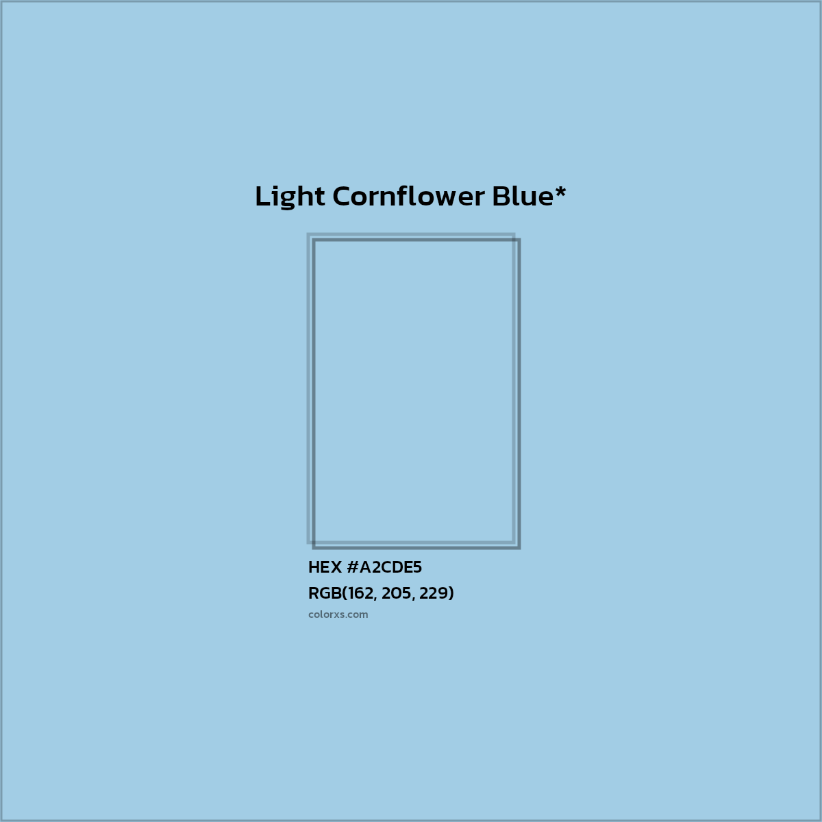 HEX #A2CDE5 Color Name, Color Code, Palettes, Similar Paints, Images