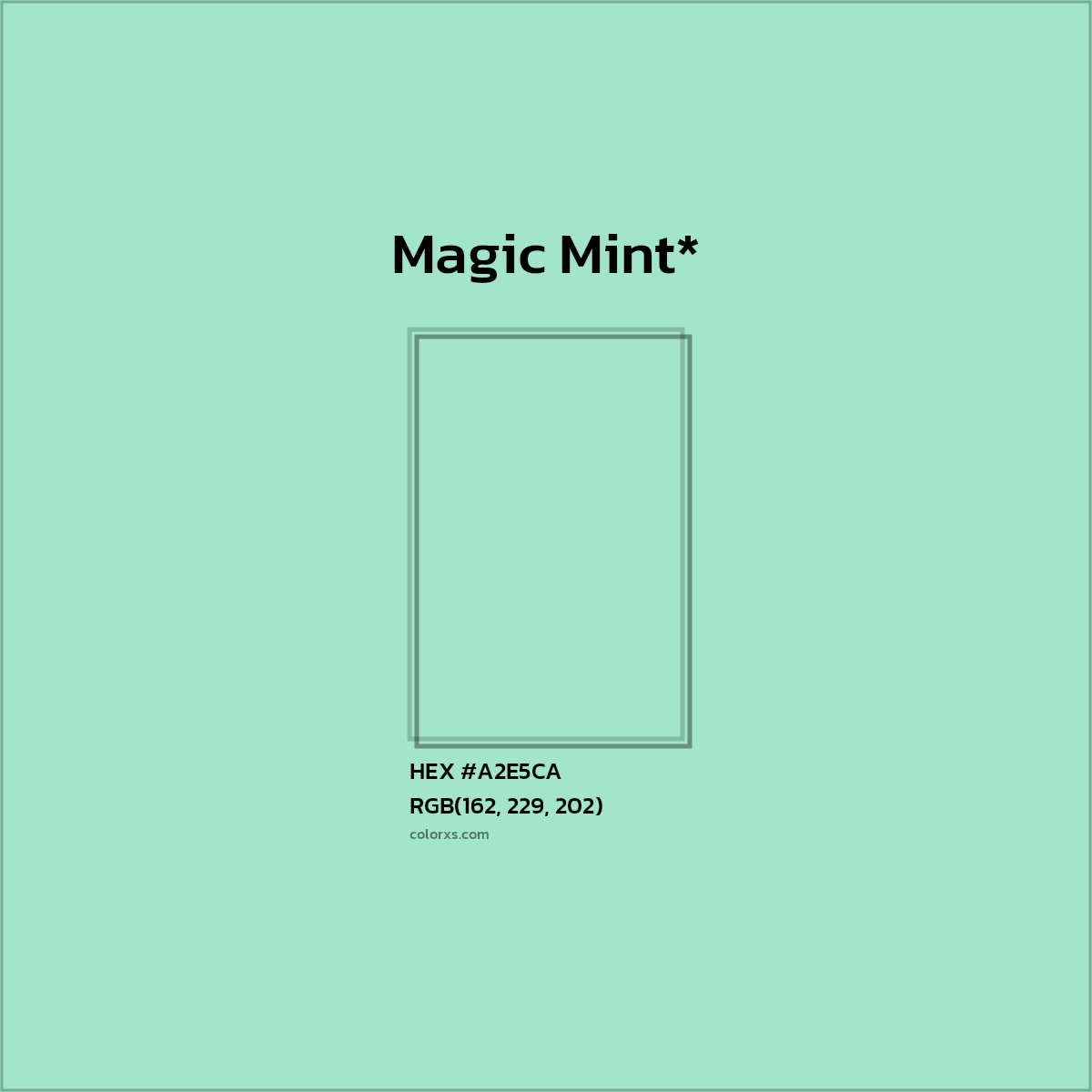 HEX #A2E5CA Color Name, Color Code, Palettes, Similar Paints, Images