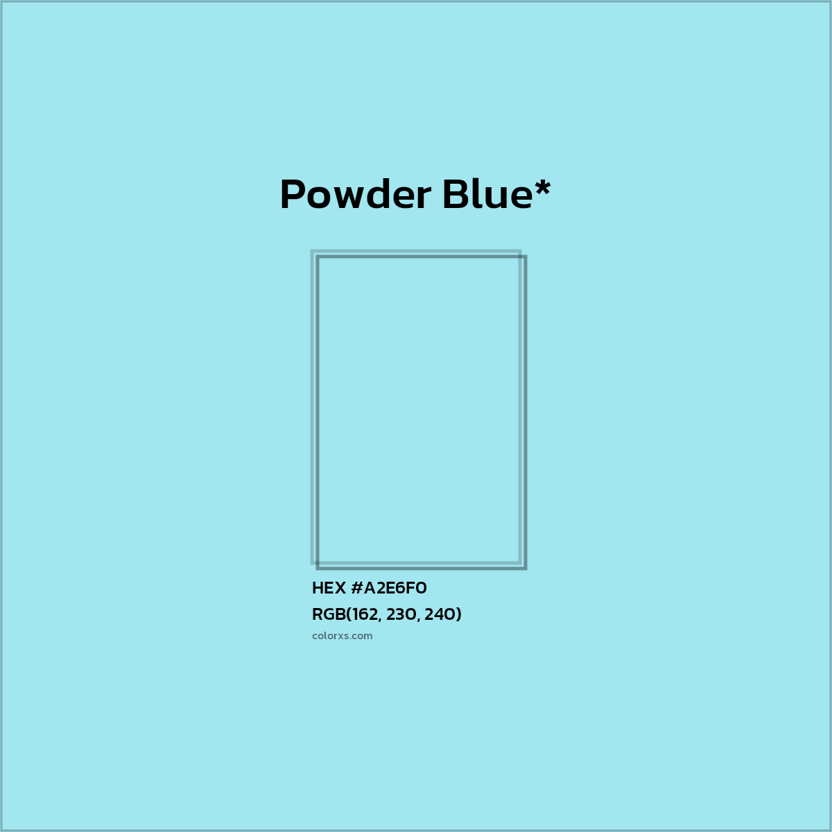 HEX #A2E6F0 Color Name, Color Code, Palettes, Similar Paints, Images