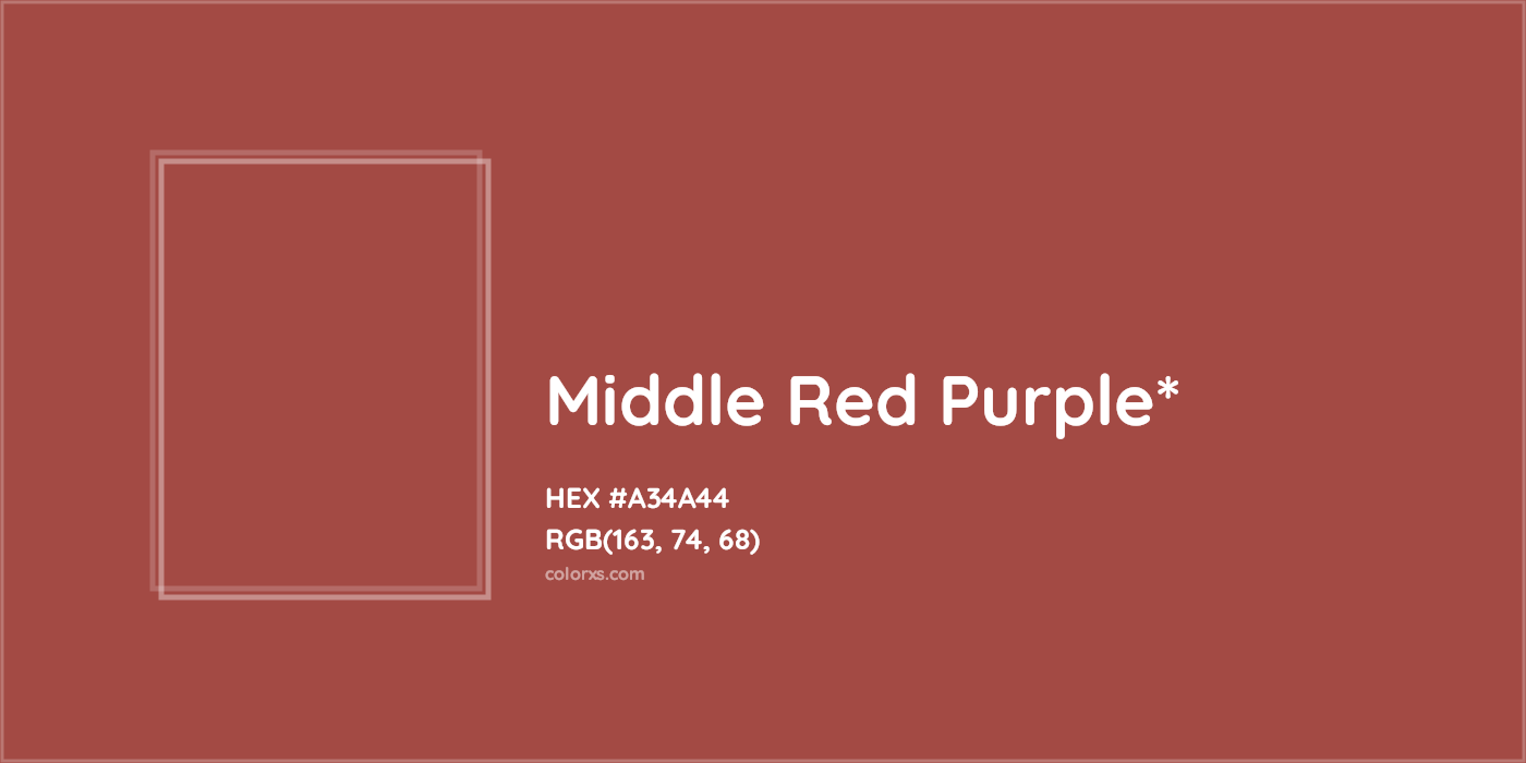 HEX #A34A44 Color Name, Color Code, Palettes, Similar Paints, Images