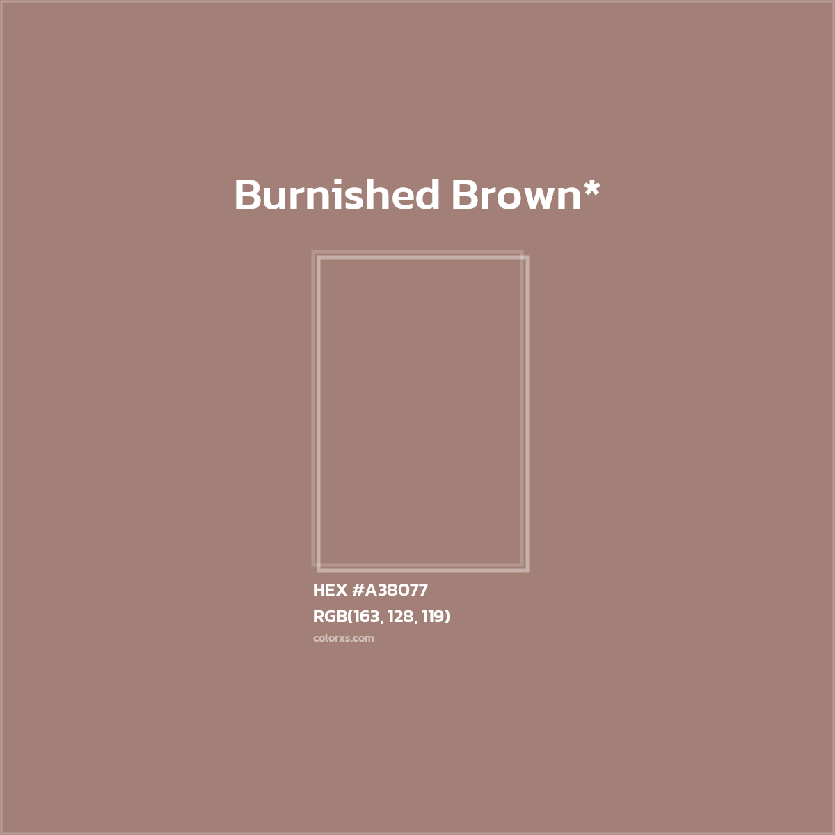 HEX #A38077 Color Name, Color Code, Palettes, Similar Paints, Images