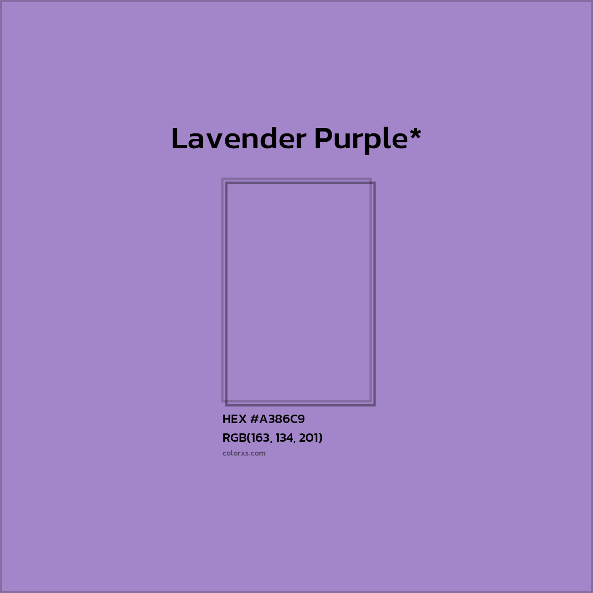 HEX #A386C9 Color Name, Color Code, Palettes, Similar Paints, Images