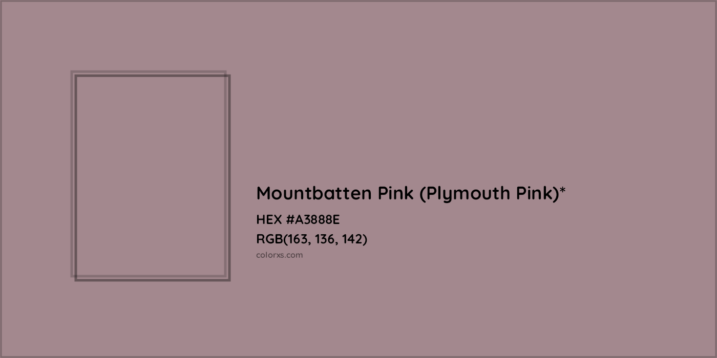 HEX #A3888E Color Name, Color Code, Palettes, Similar Paints, Images