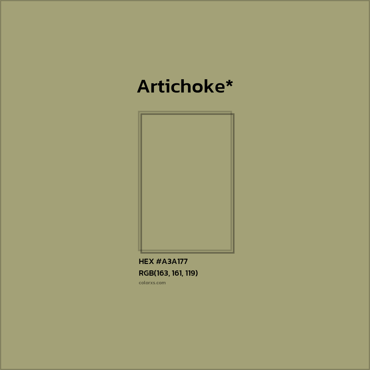 HEX #A3A177 Color Name, Color Code, Palettes, Similar Paints, Images