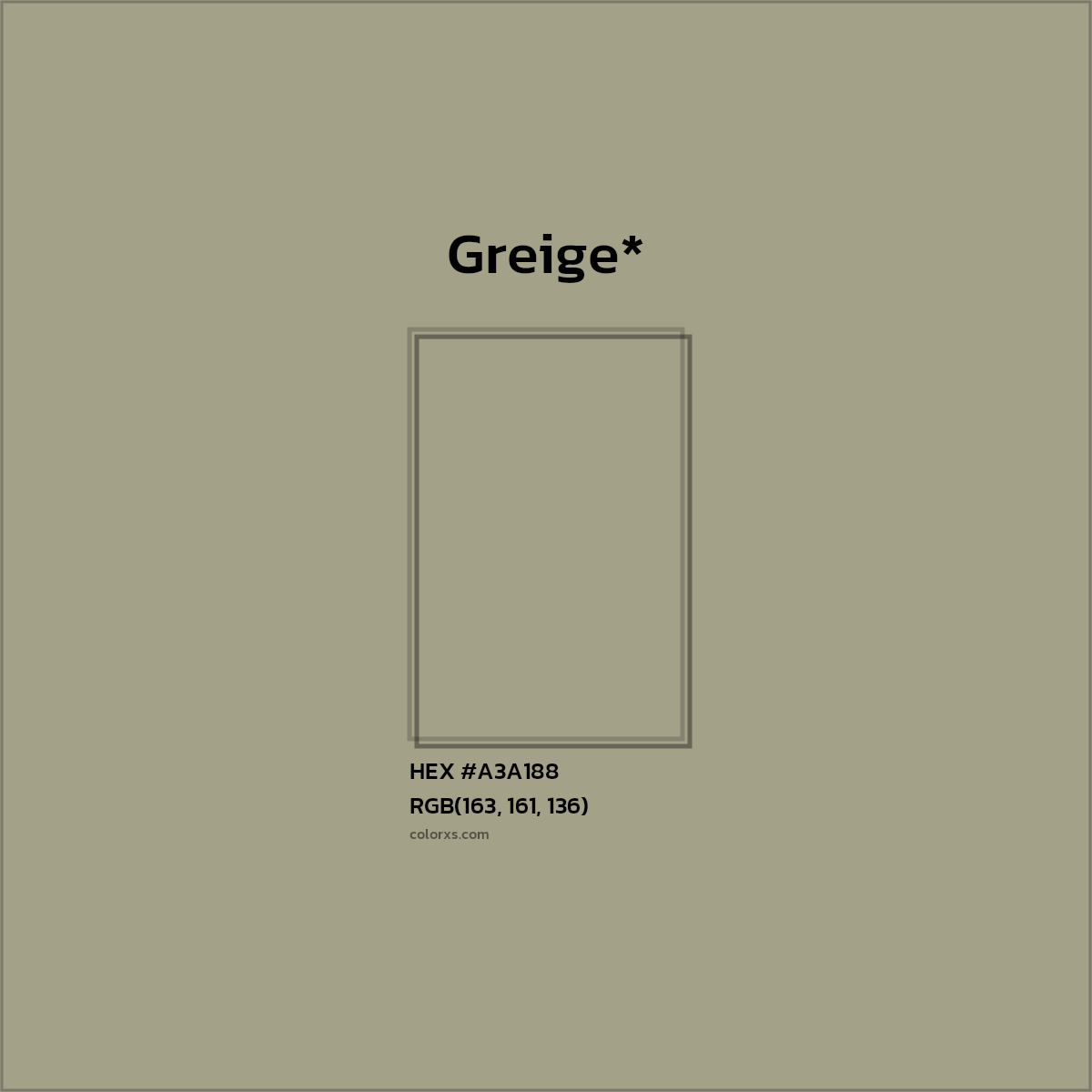 HEX #A3A188 Color Name, Color Code, Palettes, Similar Paints, Images