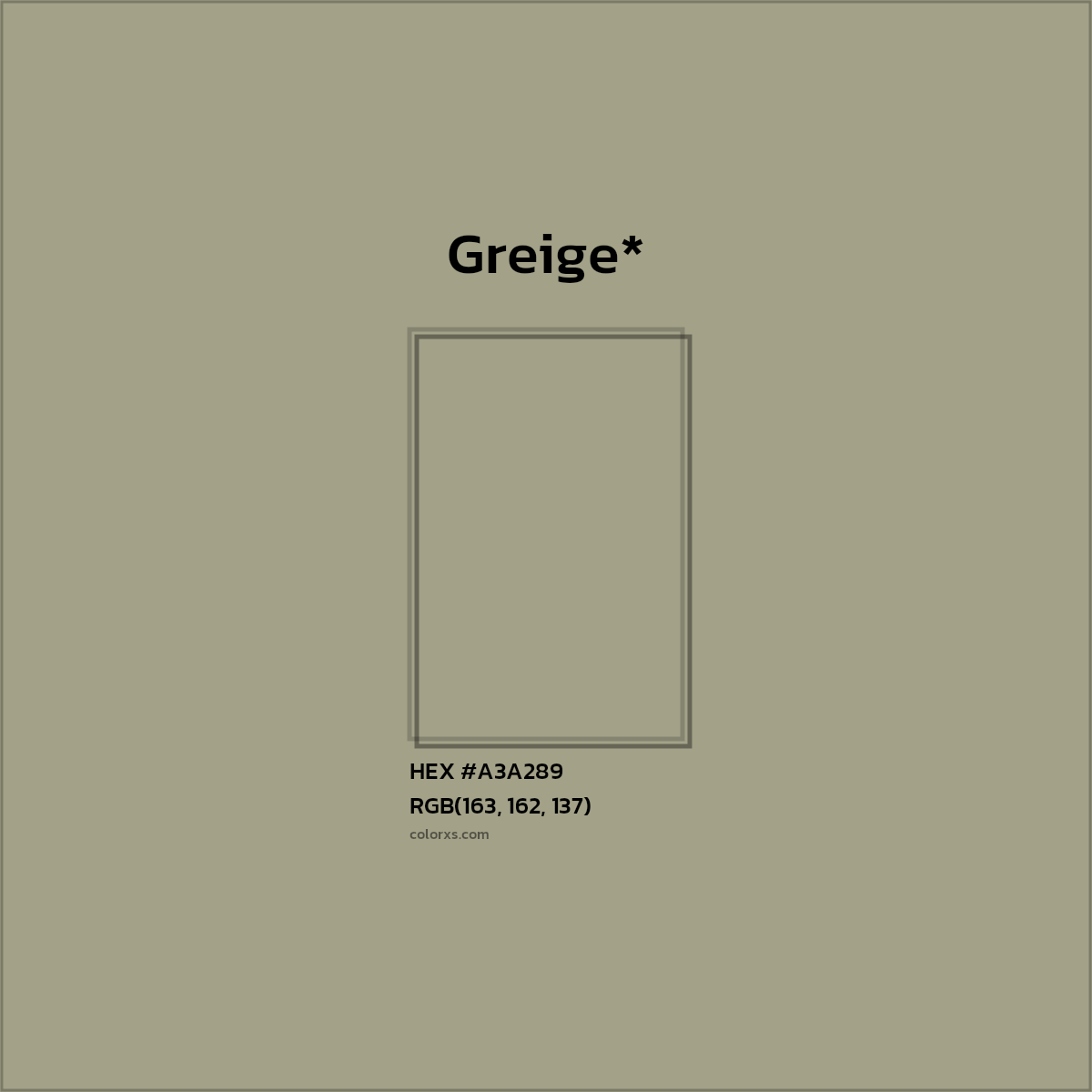 HEX #A3A289 Color Name, Color Code, Palettes, Similar Paints, Images