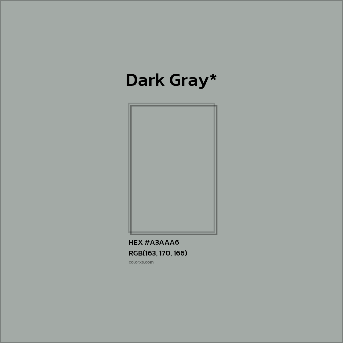 HEX #A3AAA6 Color Name, Color Code, Palettes, Similar Paints, Images