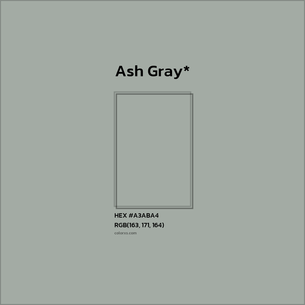 HEX #A3ABA4 Color Name, Color Code, Palettes, Similar Paints, Images