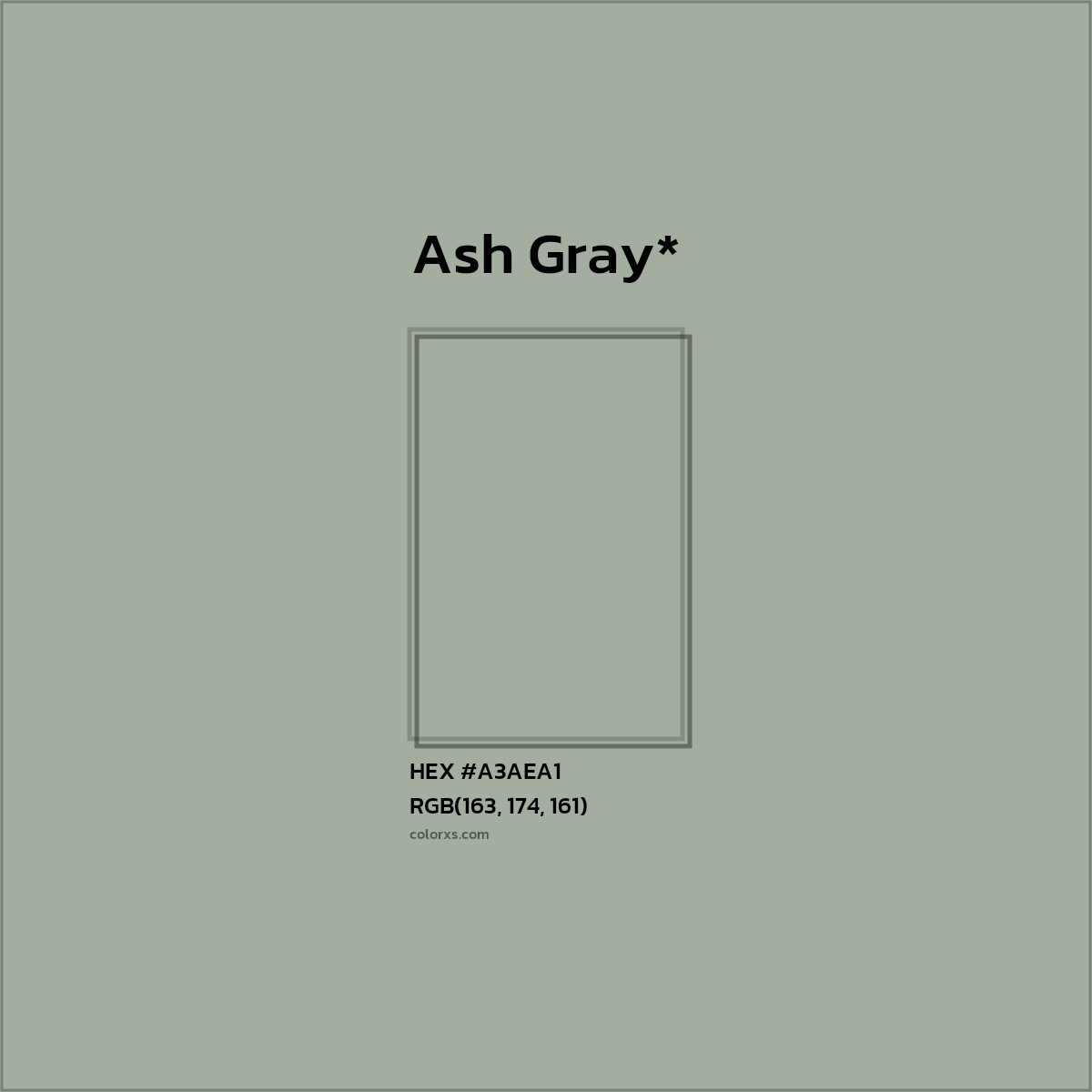 HEX #A3AEA1 Color Name, Color Code, Palettes, Similar Paints, Images