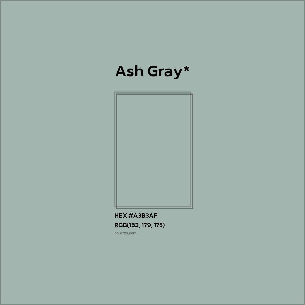 HEX #A3B3AF Color Name, Color Code, Palettes, Similar Paints, Images