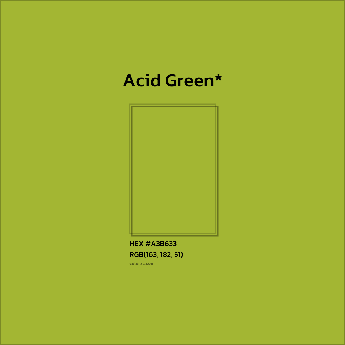 HEX #A3B633 Color Name, Color Code, Palettes, Similar Paints, Images