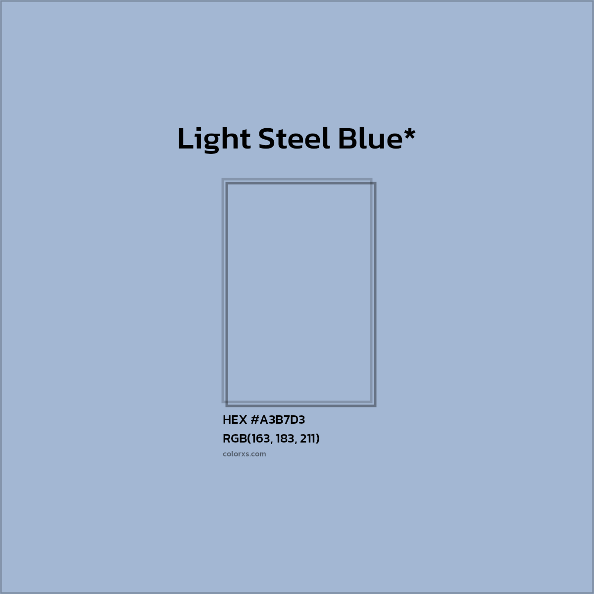 HEX #A3B7D3 Color Name, Color Code, Palettes, Similar Paints, Images