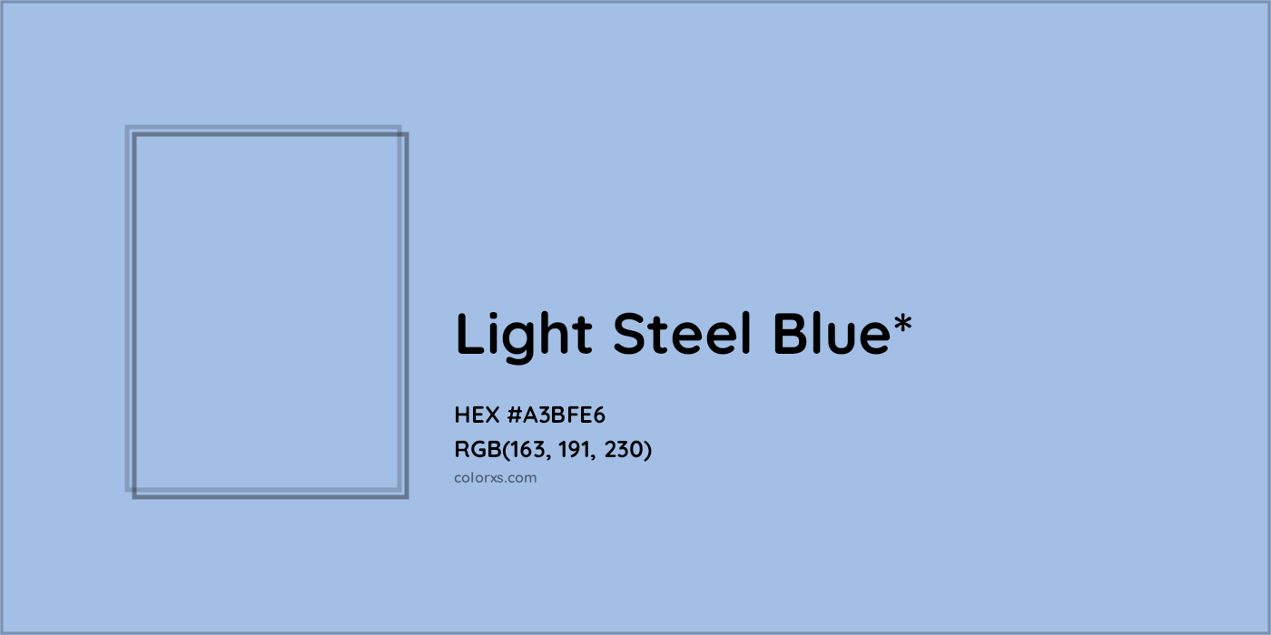 HEX #A3BFE6 Color Name, Color Code, Palettes, Similar Paints, Images