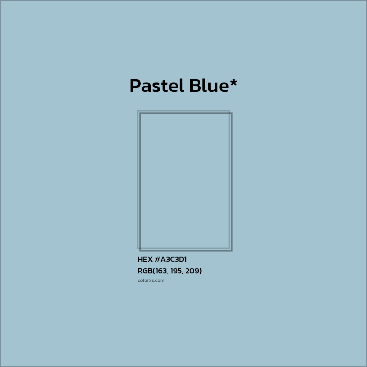 HEX #A3C3D1 Color Name, Color Code, Palettes, Similar Paints, Images